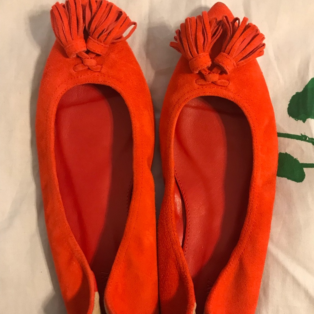 Jcrew Lottie tassel suede flats